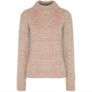 DUFFY Marled Cable Knit Alpaca Blend Sweater